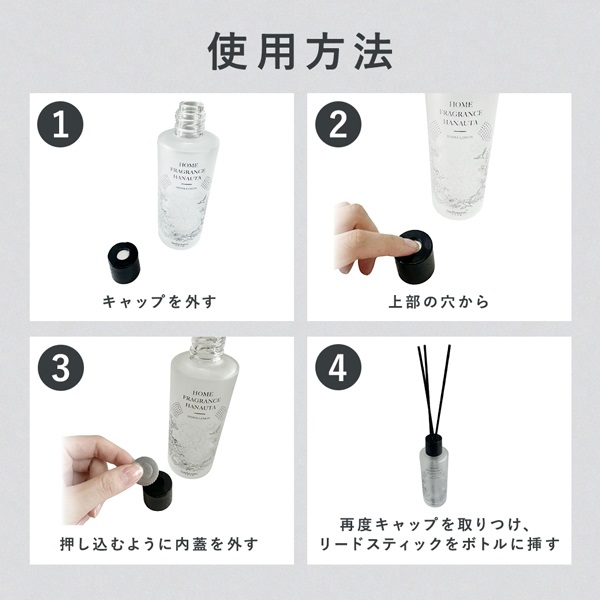 Aroma is LIFE ホームフレグランスディフューザー HANAUTA（リードスティック5本付き） 詳細画像