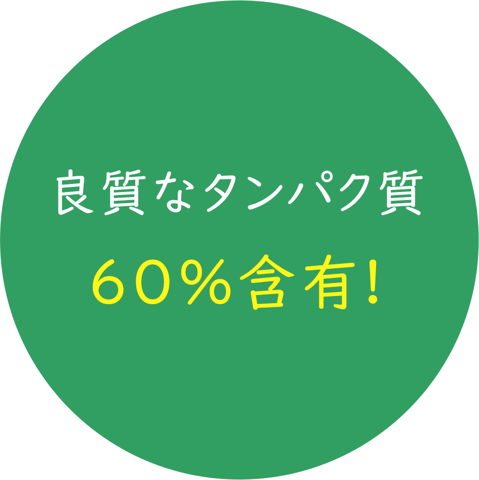 良質なタンパク質60％含有！