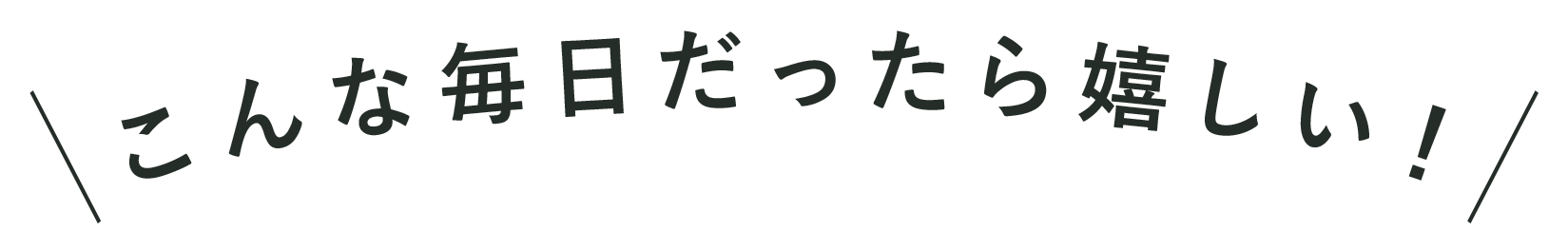 こんな毎日だったら嬉しい！
